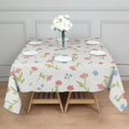 thumbnail image 4 of Floral 42" Square Waterproof Tablecloth, Floral Print Polyester Table Cover, 4 of 6