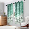 thumbnail image 2 of Yayeee Window Curtains Light Filtering 63"x42" Grommet Panel Pair Home Living Room Decor, Green and White Pattern, 2 of 7