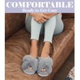 thumbnail image 2 of LAICAIW Pantoufles en Mousse à Mémoire de Forme pour Femmes, Bande Croisée, Confortables, en Peluche, à Bout Ouvert, pour Intérieur et Extérieur, 2 of 7