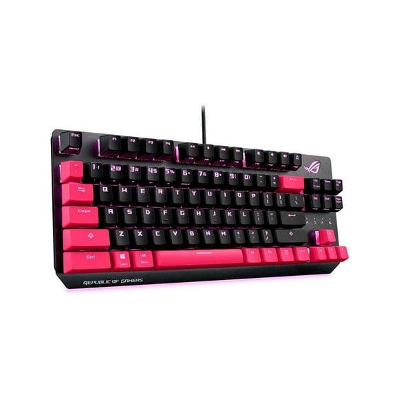 ASUS ROG Strix Scope TKL Electro Punk Mechanical Gaming Keyboard, Cherry MX Red Switches, 2X Wider Ctrl Key for Greater FPS Precision, Gaming Keyboard for PC, Aura Sync