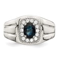 thumbnail image 5 of Sterling Silver Rhod-plated Men's Blue Sapphire and White Topaz Ring QR6840, 5 of 5