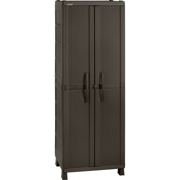 So then i started by bringing the tow sides of the armoire up stains and into my dining room which was in the next room of the closet being organized. rimax rattan look pp resin 2 shelf lockable wardrobe cabinet brown