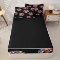 thumbnail image 4 of Manfei Soccer Sports Themed Zipper Queen Comforter Set with Fitted Sheet and 2 Pillowcases,Global Flag Zipper Bedding Set,Black,Black Reversible,4pcs, 4 of 8