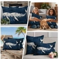 thumbnail image 5 of Summer Whale Outdoor Waterproof Pillow Covers, Ocean Vintage Wooden Grain Blue Decorative Square Throw Pillowcase Sofa Cushion Sham for Patio/Couch/Chair, 18"x18" 2 Pack, 5 of 8