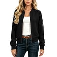 thumbnail image 4 of FDGIU Women's Waffle Knit Full Zip Jacket, Rib Cuff Long Sleeve Casual Sweatshirt Coat with Arm Zipper Pocket for Spring Fall Daily Lounge Layering, 4 of 5