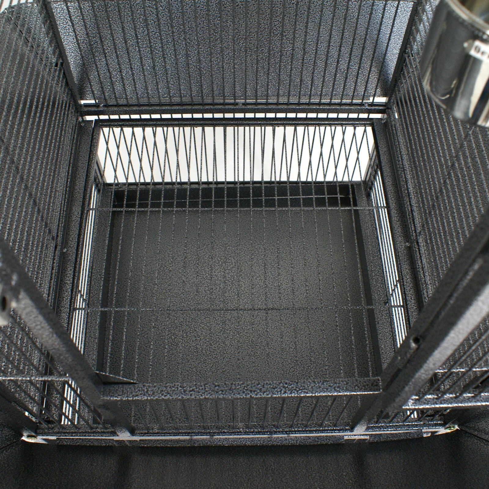 ZENSTYLE 61" Large Bird Cage with Rolling Stand Parrot Cage Pet House Wrought Iron Birdcage, Black