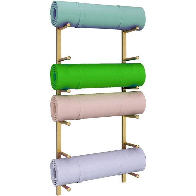 Yoga Mat Storage Racks,Multifunctional Home Gym Storage Organizer With Hooks And Lockable Wheels,Weights Rack For Dumbbells,Yoga Mat