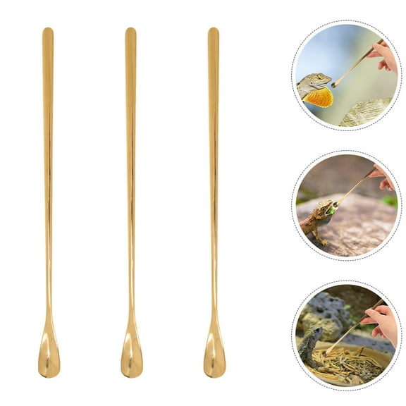 Soimiss 3Pack Reptile Feeding Spoon Simple Appearance Design For Pet Owners