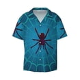 thumbnail image 3 of Cauagu Spider And Cobweb Men's Short Sleeve Button Down Hawaiian Shirt for Men Bowling Shirts Casual Summer Beach Shirt,4X-Large, 3 of 6