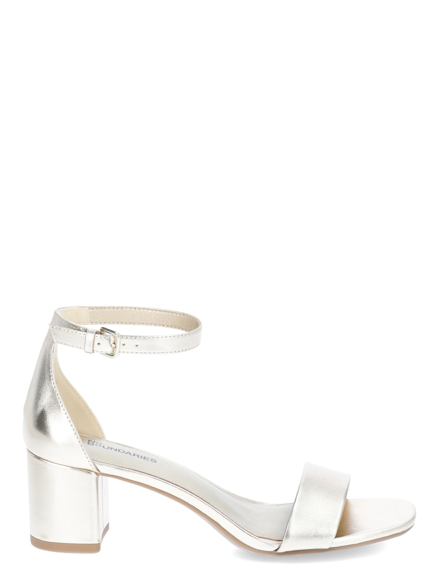 No Boundaries Women's Block Heel Sandals, Wide-Width Available