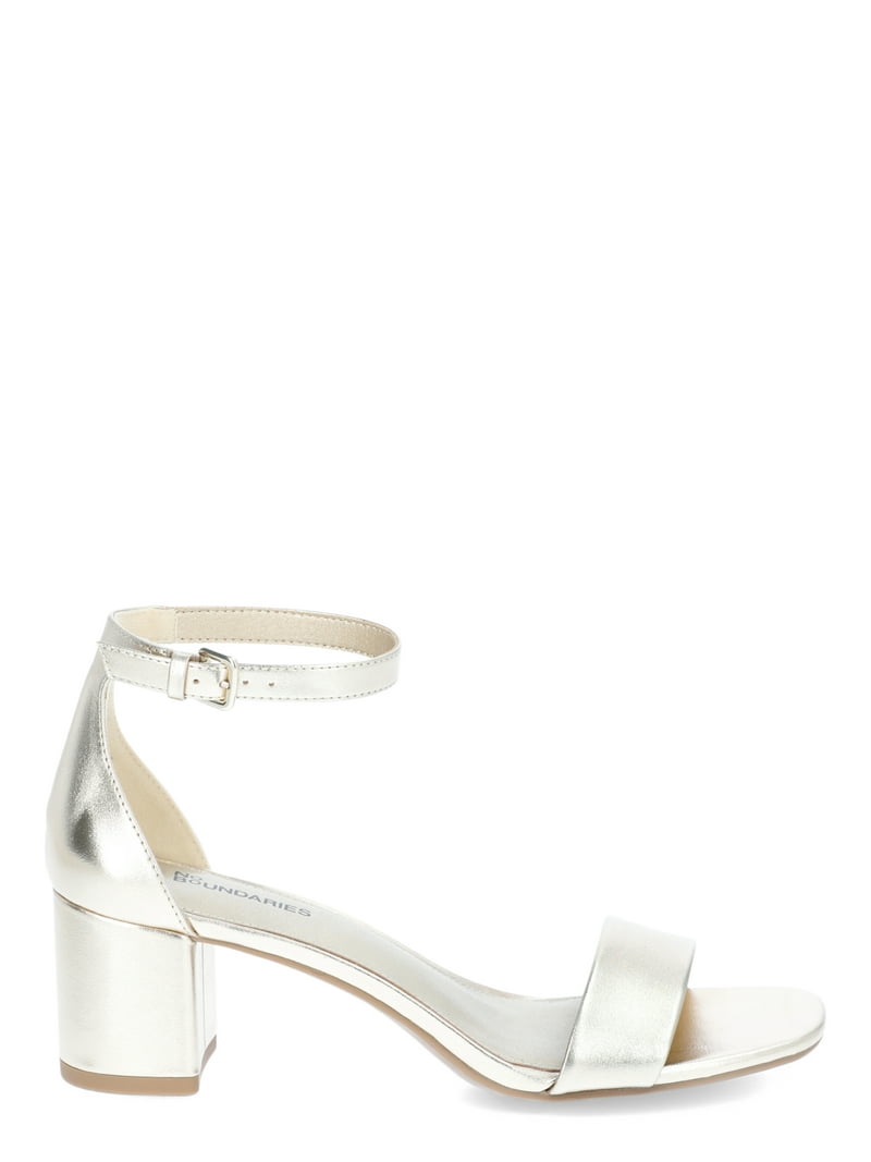 Block Heel Silver Dress Sandals Wide Width Low Heel Sandals Silver