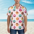 thumbnail image 4 of Balery Colorful Donuts Print Men's Hawaiian Shirts Short Sleeve Beach Shirt Relaxed Fit Vacation Button Down Shirts-XX-Large, 4 of 9