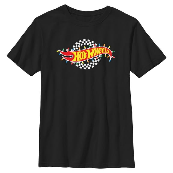 Boys Hot Wheels Christmas Lights Logo T Shirt