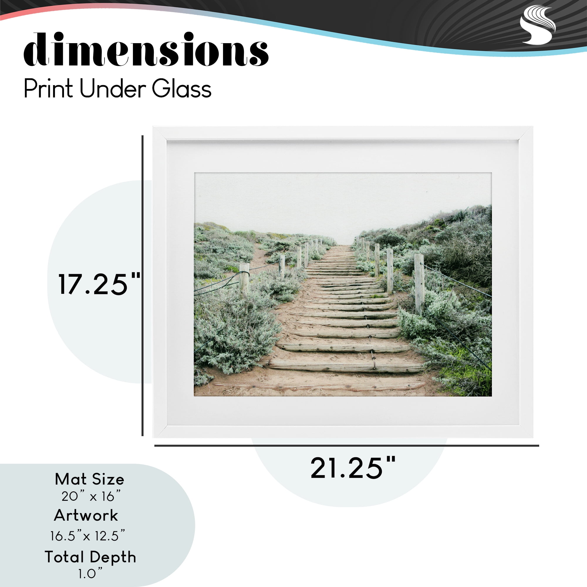 Stupell Industries Stairway To Heaven Path White Framed Print Under Glass, design by Leah Noel Art