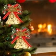 thumbnail image 5 of 6PCS Christmas Bells Ornaments – Hanging Plastic Decorations for Tree, Door, Wall – Yellow Festive Bell Set with Santa Claus Design for Holiday Party & Gift Use, 5 of 6