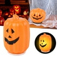 thumbnail image 2 of SIguan,Halloween Table Pumpkins Decor with LED Light,Illuminated Glass Pumpkins,Halloween Indoor Decorations Orange3 2.36*2.34'', 2 of 2