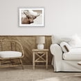 Stupell Industries Shaggy Highland Cow & Clouds Gray Framed Print Under ...