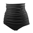 thumbnail image 5 of Sopiago Women's Ruched High Waisted Bikini Bottom Retro Vintage Bathing Suit Bottom for Women Swim Short Tankinis Black,S, 5 of 5