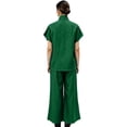 thumbnail image 3 of Two Piece Sets for Women Short Sleeve Top Wide Leg Pants Set Casual Summer Loungewear Sets Beach Outfit, 3 of 3