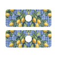 thumbnail image 7 of Yayeee Faucet Mat for Kitchen Sink 14.7" Diatomite Long Splash Guard Pad, Green Lemon Plaid, 2 Pack, 7 of 7