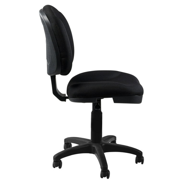 Comfort Height Adjustable Armless Task Chair with Plush Padded Seat Black