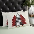 thumbnail image 4 of Christmas Tree Throw Pillow Cover, Rustic Xmas Red Buffalo Plaid Rectangle Decorative Pillow Case Protector Soft Cushion Cover Lumbar Pillowcase for Couch Sofa Bedroom Car Chair Decor 16x24 Inch, 4 of 8