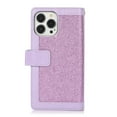 thumbnail image 3 of Feishell Sparkle Case For iPhone 14 Pro Max, Women Wallet with Card Holder, Glitter Bling Flip PU Leather Magnetic Kickstand Zipper Purse Case Wrist Strap For iPhone 14 Pro Max, Purple, 3 of 9