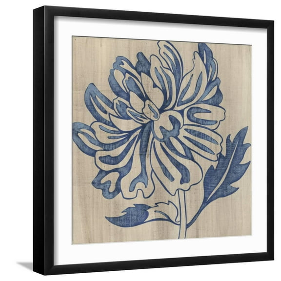 Art.com Indigo Mum Art Print by Chariklia Zarris, Black Frame Wall Art, 21" x 21"
