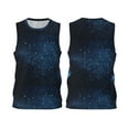 thumbnail image 2 of Gaeub Blue Glitter Retro Men's Mesh Basketball Jersey, Quick-Drying Sleeveless Top S-4XL, Loose Muscle Tank Top -Large, 2 of 9