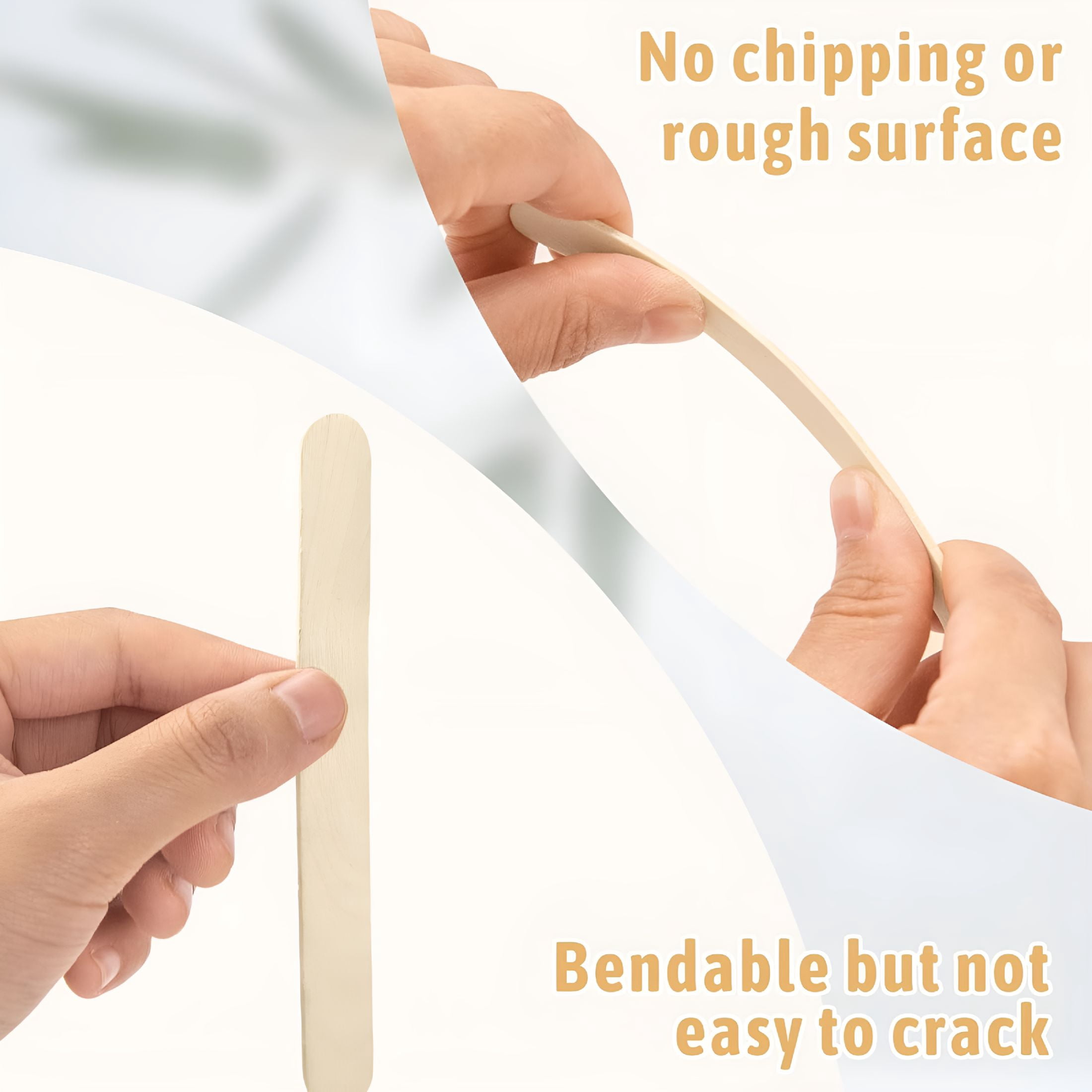 XIBUFE 1500 Wooden Popsicle Sticks for Crafts,6 Inch Wood Craft Sticks,Wide Lollipop Sticks,Treat Sticks Ice Pop Sticks for Creative Designs Or Children Education,Home Art Projects