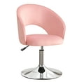 thumbnail image 3 of Furniliving Adjustable Height Velvet Accent Chair with Silver Tone Finished Base 360 Degree Swivel Leisure Chair for Living Room Bedroom, Pink, 3 of 8