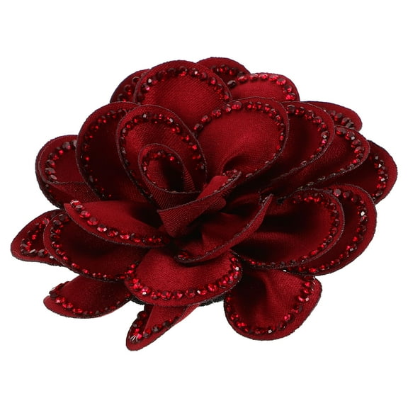 WHAMVOX Elegant Rhinestone Shoe Rose Clips For Winter Shoes, Polyester Flower Appliques For Crafts Shoe Accessories For Women Wedding Party Daily