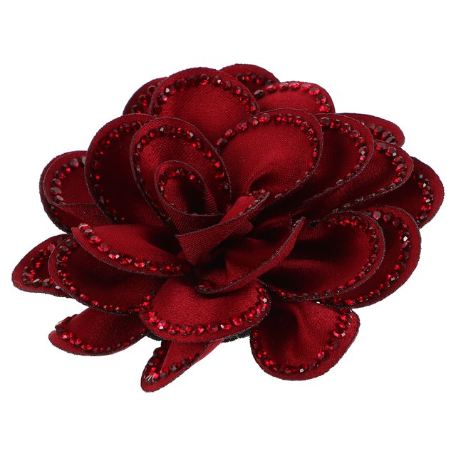 Removable Shoe Flower Clips with Rhinestone Embellishments for Women White Polyester Craft Flowers