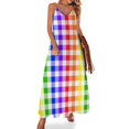 thumbnail image 1 of Vestido sin mangas de cuadros vichy arcoíris Ropa estética vestidos de noche de lujo para mujer 2024 vestidos de fiesta mujer, 1 of 7