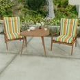 thumbnail image 3 of Jordan Manufacturing 38" x 21" Covert Breeze Multicolor Stripe Rectangular Outdoor Chair Cushion with Ties and Hanger Loop, 3 of 15