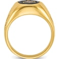 thumbnail image 2 of 10K Yellow Gold Ibgoodman Men's Polished And Grooved With Oval Onyx Blue Lodge Master Masonic Ringsize 10 (Width 13.7) - Jbsp, 2 of 5