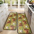 thumbnail image 4 of Kitchen Rugs Sets Of 2,Green Highland Cow Sunflower Field Pattern Anti Fatigue Kitchen Mat Rugs Non Slip Washable,Decorative Kitchen Floor Mats for Kitchen,Sink,Laundry,17"x47"+17"x47", 4 of 5