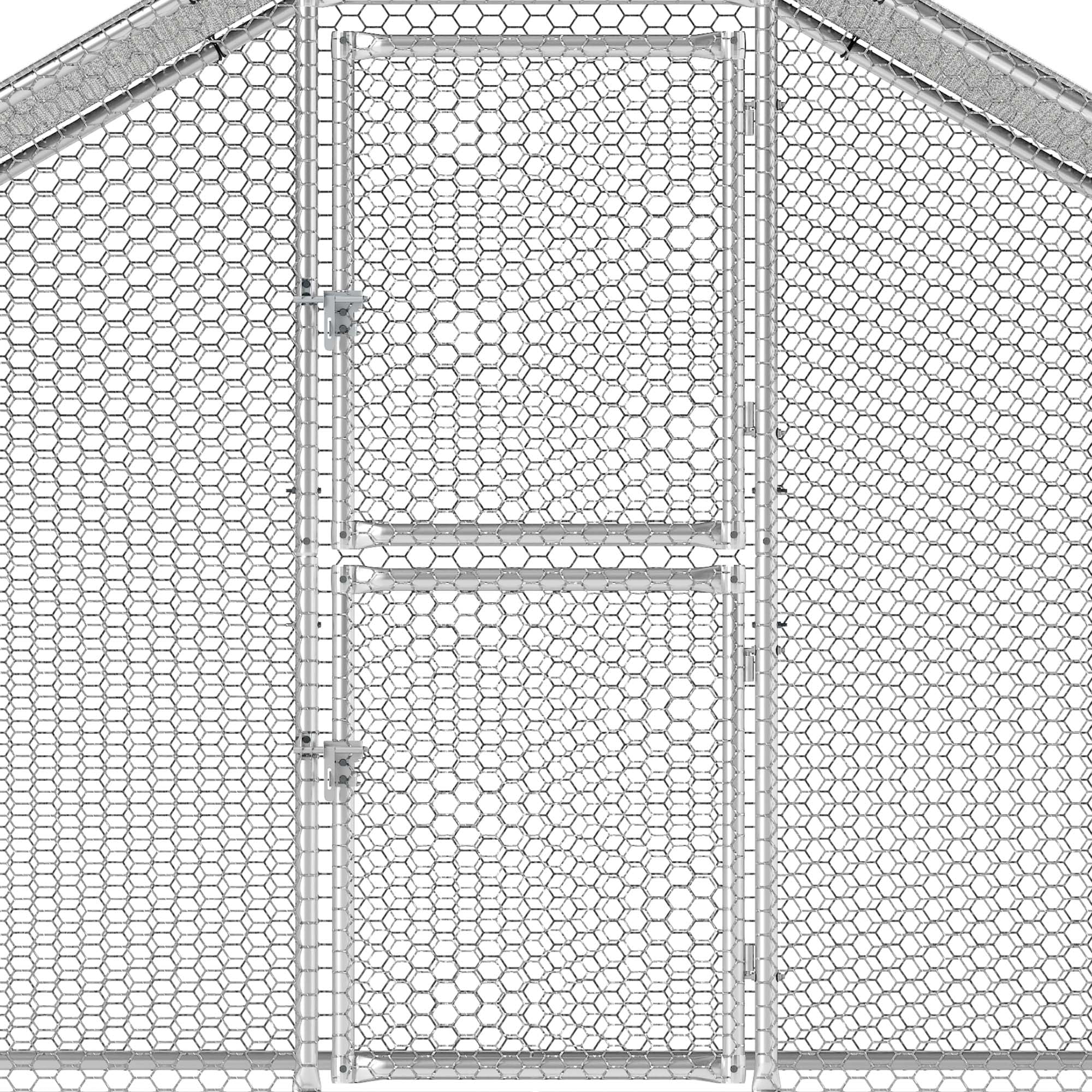 Uforic Large Chicken Coop Metal Chicken House/Pen for 10-15 Chickens Rabbits Duck Poultry Cage, Walk-in Chicken Run with Waterproof Cover for Backyard Farm