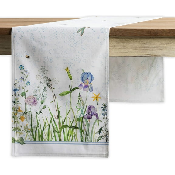 Maison d' Hermine Fleurs De Mai 100% Cotton Table Runner for Party | Dinner | Holidays | Kitchen | Spring/Summer [Double Layer (14.5 Inch by 108 Inch)]