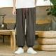 thumbnail image 1 of Pantalones largos para hombre, casuales, de moda, para vacaciones, lisos, casuales, con cintura elástica y bolsillos., 1 of 4