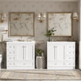 thumbnail image 5 of Harper & Bright Designs 72" Bathroom Vanity Set with Double Sink, Vanity Cabinet with 4 Doors and 8 Drawers, Wood Bathroom Cabinet with Ceramic Basin for Bathroom, White, 5 of 19