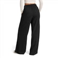 thumbnail image 4 of Pantalones Deportivos de Pierna para Mujer, Holgados, con Cordón Elástico, de Cintura Alta, Estilo Palazzo. Negro M, 4 of 6