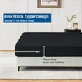 thumbnail image 4 of Twin Size Zippered Closure Fitted Sheet (39" x 75"), 1-Piece Bottom Sheet, 100% Microfiber, Fits Up to 15" Deep Mattress, Color Black Solid, 4 of 6