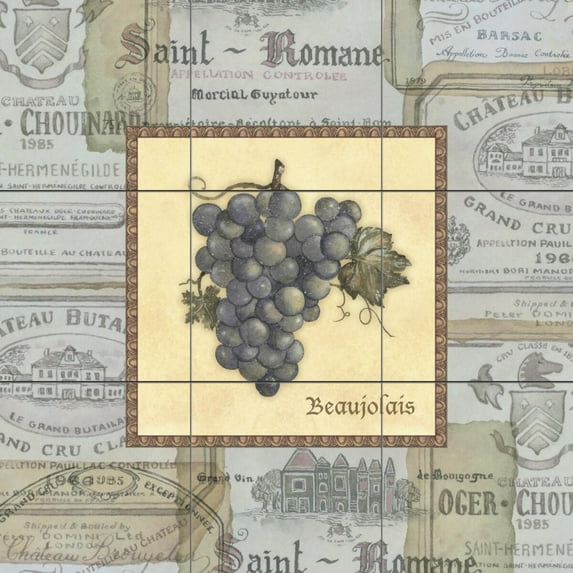 Tile Mural Kitchen Backsplash - Grapes III - by Charlene Audrey