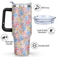 thumbnail image 3 of Colorful Flowers 40 OZ Tumbler Cup with Lid and Straw for Water Iced Tea Coffee Smoothie and More, 3 of 7