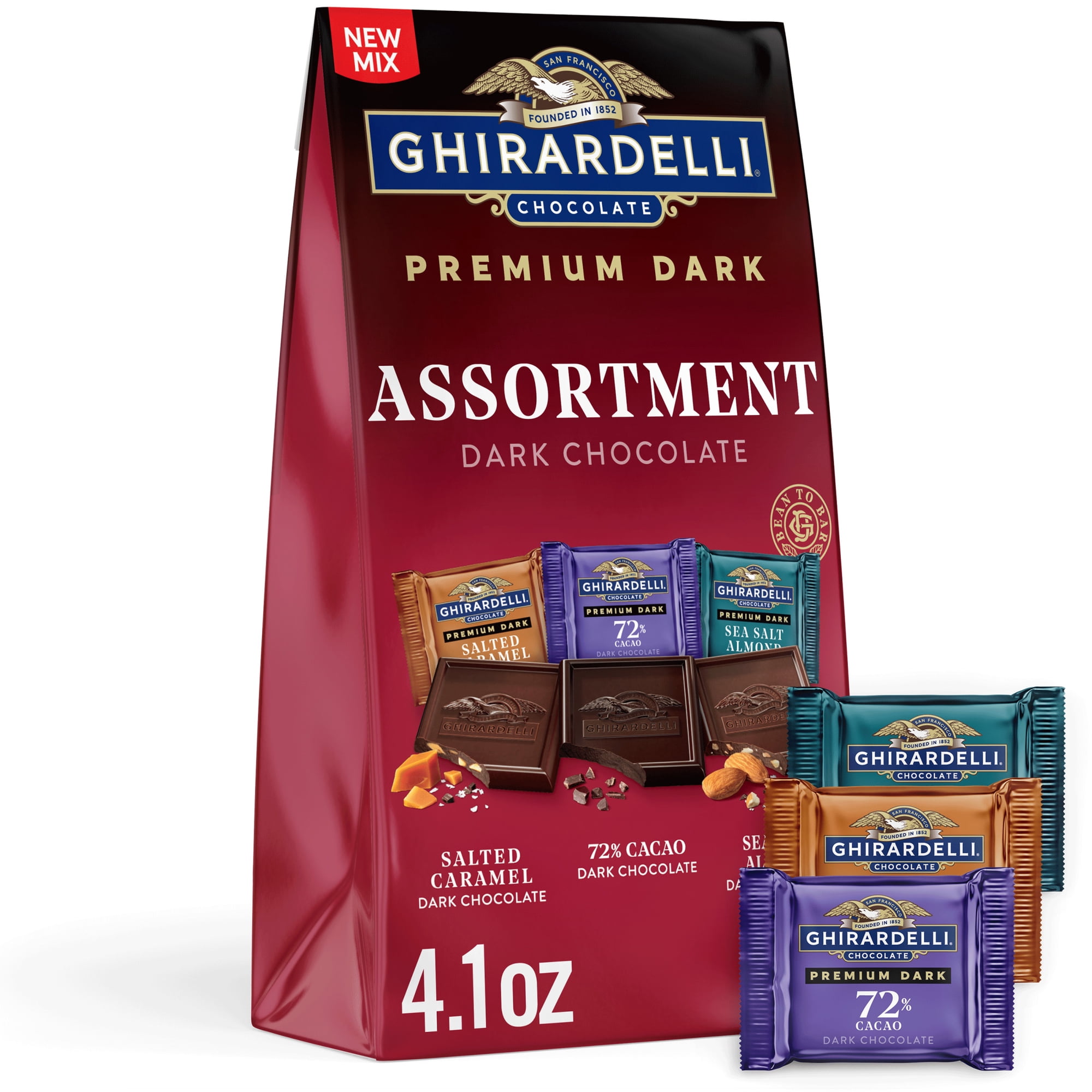 GHIRARDELLI PREMIUM DARK Chocolate SQUARES Assortment, 4.1 oz Bag