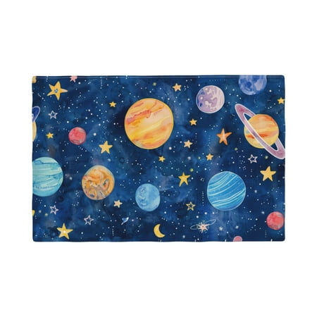 

Placemats Set of 4 Planets And Stars1 Heat Resistant Non - Slip Place mats Waterproof table mat for Kitchen Dining-4片装