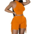 thumbnail image 4 of SEMPAI Two Piece Sets for Women Summer Workout Set Halter Top Crop Fringe Shorts Yoga Outfit Beach Loungewear Athletic Wear, 4 of 5
