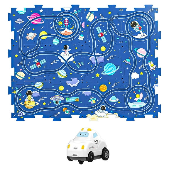 Slot Rail Toys para , Kids Race Tracks, Stem Activity Desmontar Rail Car Building Toys, Puzzle Tracks Set para mayores de 3 años Regalos de Espacio de rompecabezas de 12 piezas CUTICAT Pistas de rompecabezas