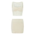 thumbnail image 2 of ZAXARRA Women’s Two Piece Summer Outfits Sleeveless Lace Tank Tops and Mini Skirt Set Beachwear, 2 of 9